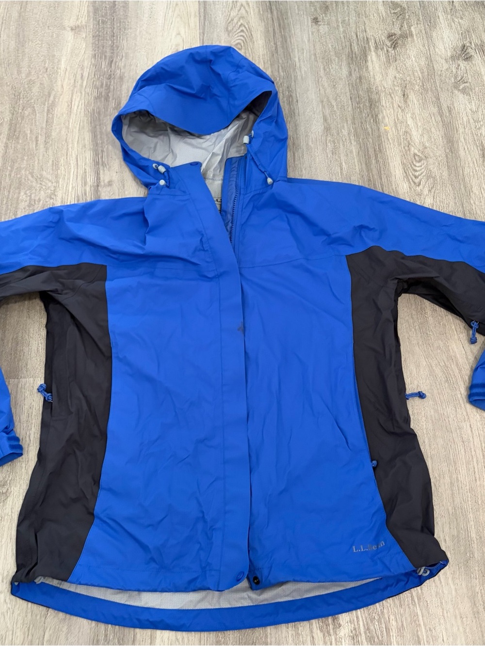 L.L. Bean Trail Rain Jacket Windbreaker Womens L Blue Hiking Outdoor